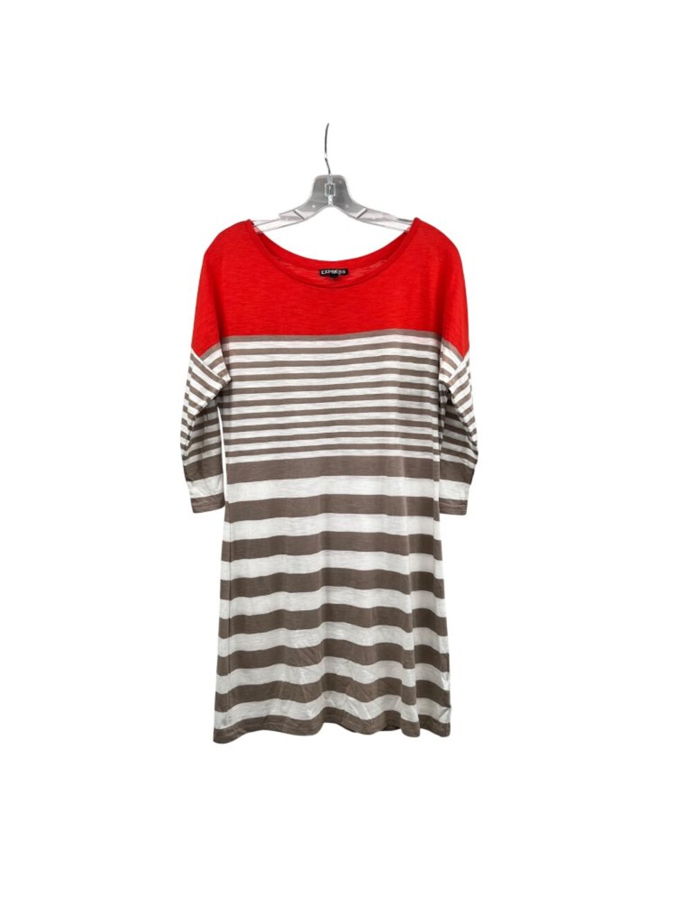 Express Striped Sheath Dress 3/4 Sleeve Multicolor Lightweight Size Large